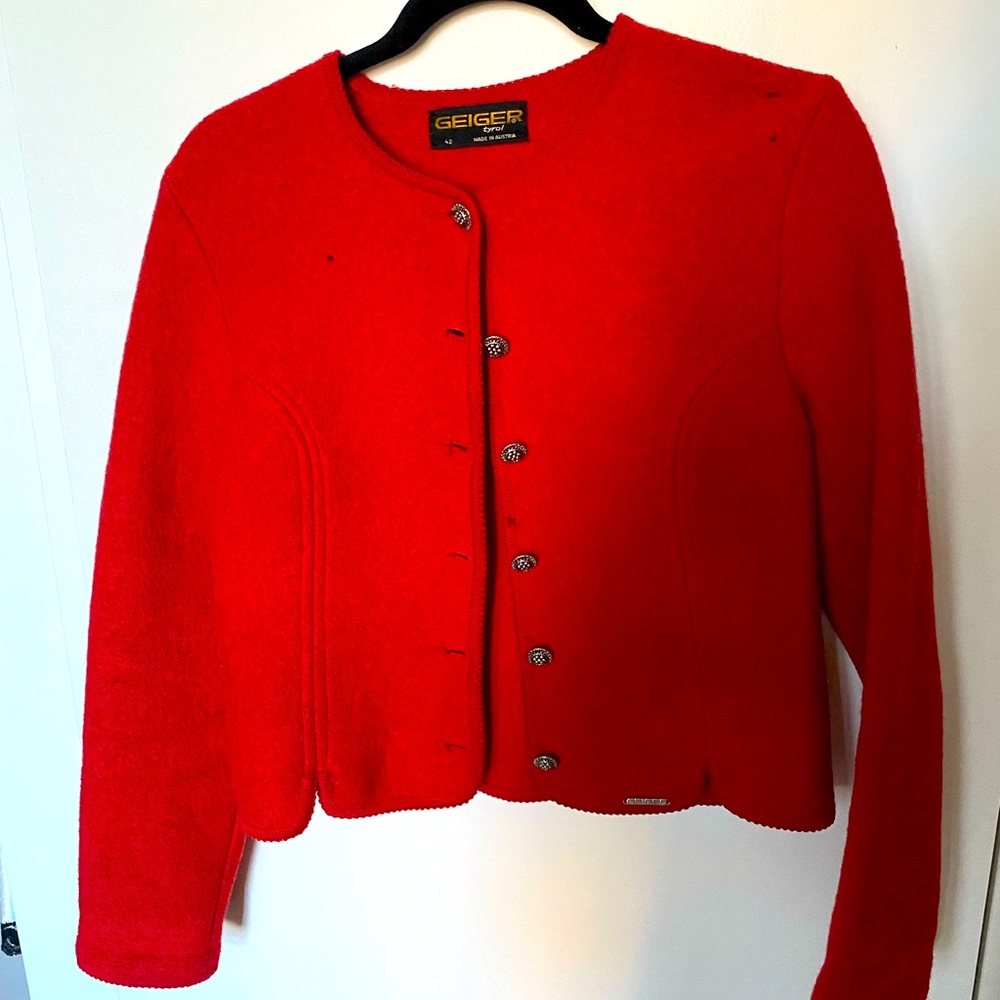 VINTAGE RED STRUCTURED JACKET